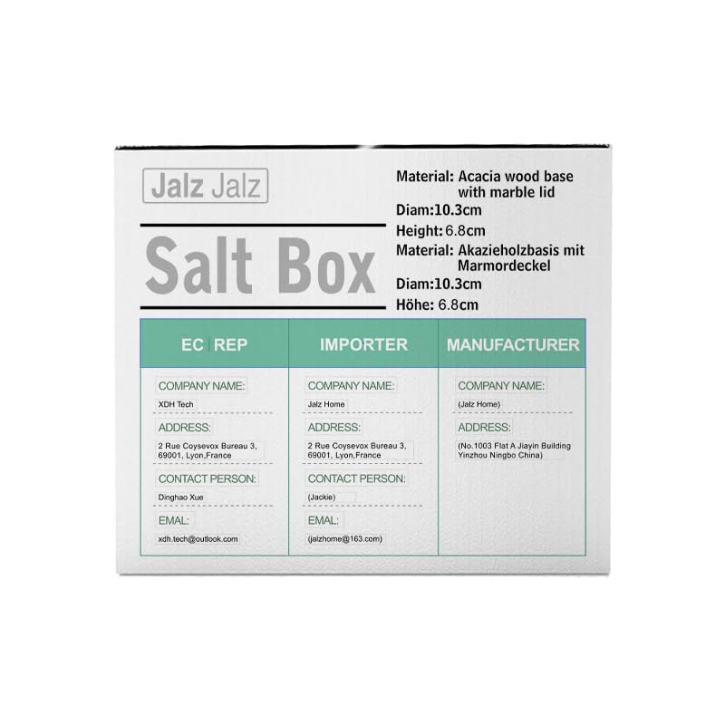 Wooden Salt Box Spice Jar Spice Container Solid Natural Acacia Bottom Marble Lid Elegant Design Decorative Boxes