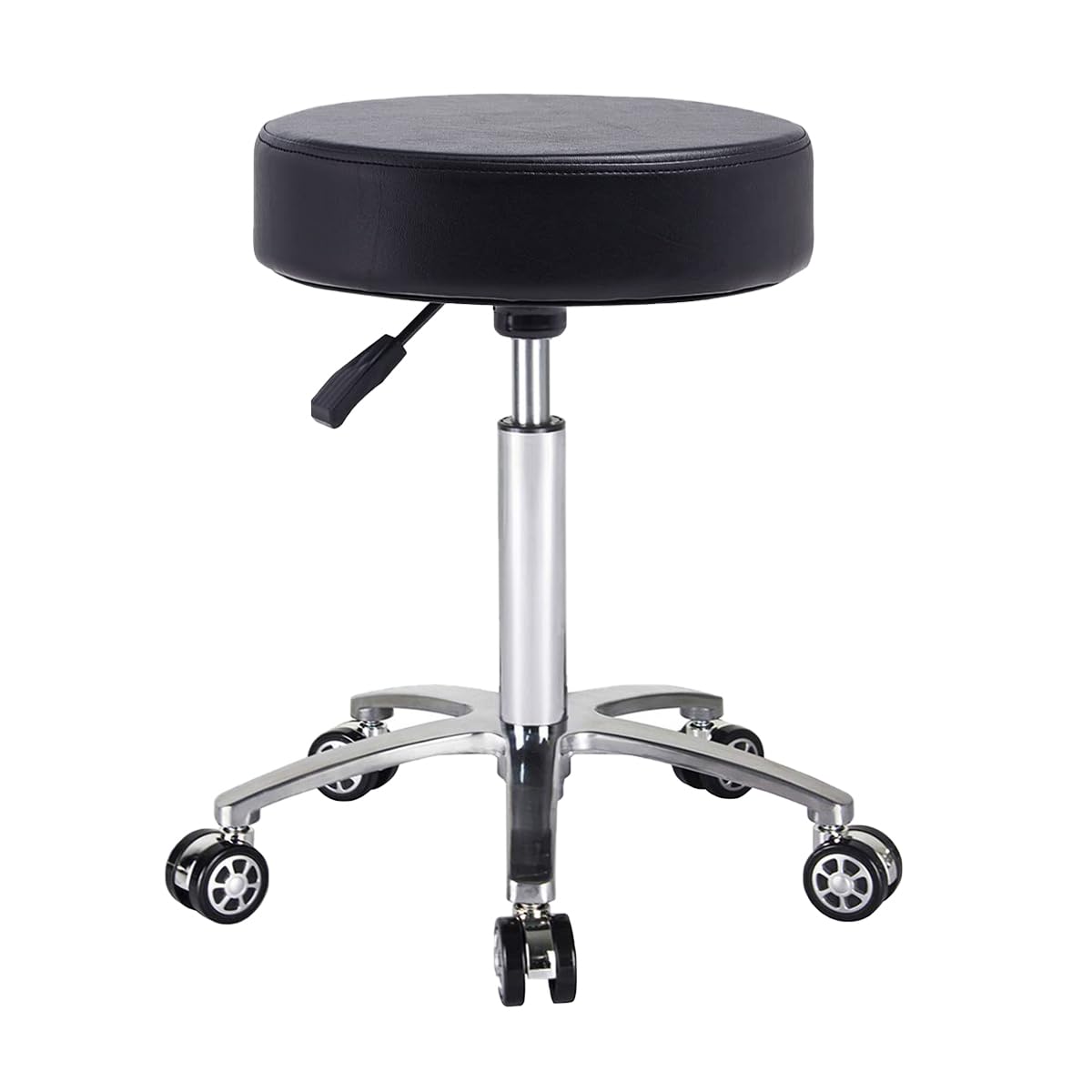 Antlu Roll Stool Adjustable Height Stool With Wheels Swivel Stool Office Stool Work Stool (black)