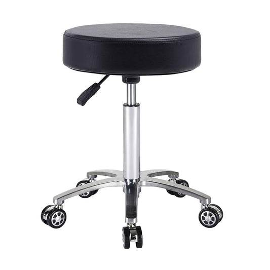 Antlu Roll Stool Adjustable Height Stool With Wheels Swivel Stool Office Stool Work Stool (black)