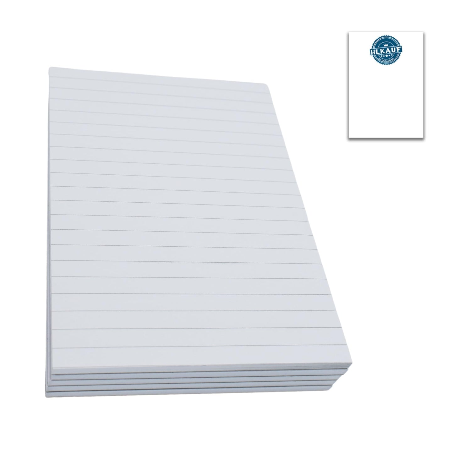 HLKauf Notebooks Writing Pads DIN A4 A5 A6 | squared | lined | blank, Notebook 5er|10er|20er Pack, 50 sheets per pad, 80 gsm offset white, pads for school or office Uni