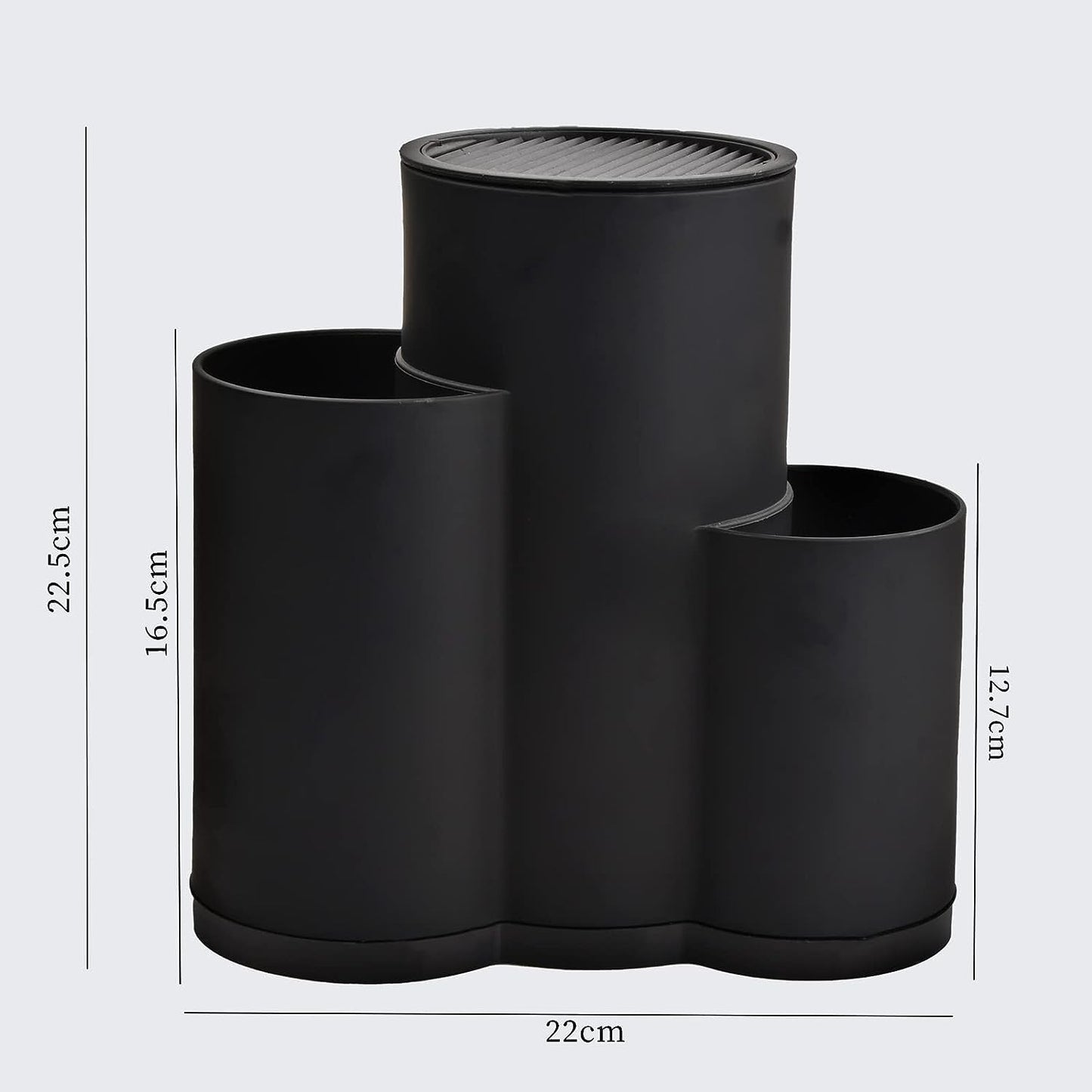 3-slot knife block without knives, universal round knife block holder unfilled with utensil holder, empty knife block holds 12 8-inch knives, suitable for all kitchen knives.