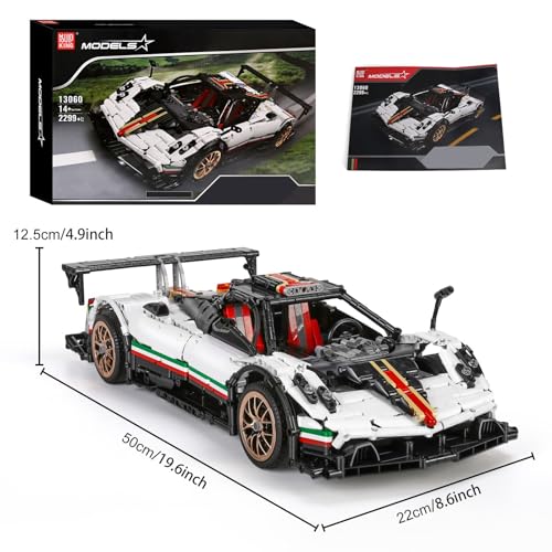 Mold King 13060 Technic Sports Car Building Blocks, 2299 pieces Static Version DIY Car Building Kit, Sports Racing Car Model as Toys/Collectibles/Display Items.