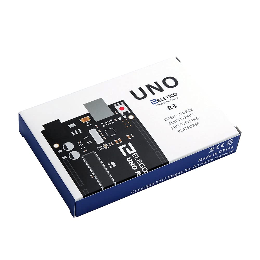 ELEGOO UNO R3 Microcontroller Board Mainboard with USB Cable Compatible with Arduino Development Environment.