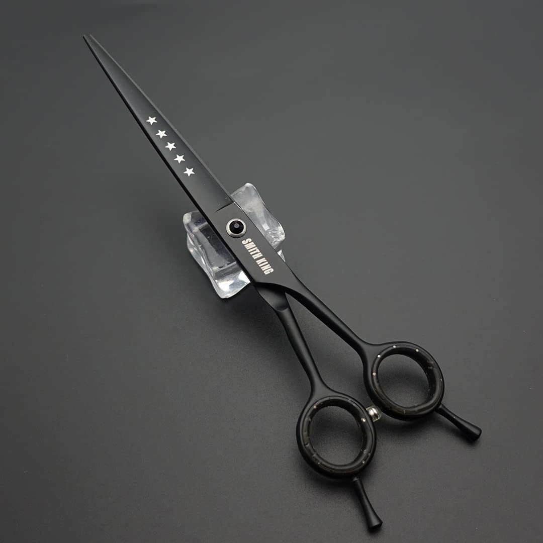 7.0 inch Professional Dog Grooming Scissors Set Straight & Thinning & Curved & Chunker & Comb 5 pieces in 1 set for left-handed & right-handed black