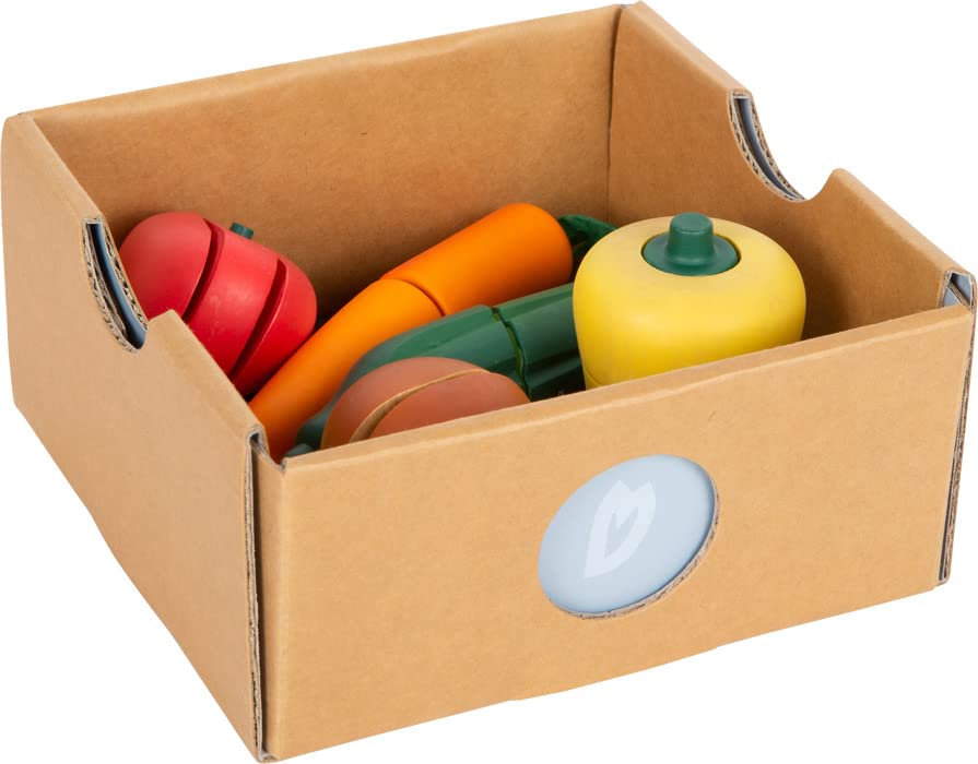 Small Foot cutting set vegetables "fresh" made of wood, food for children's kitchen, role play toy for ages 2 and up, 12329