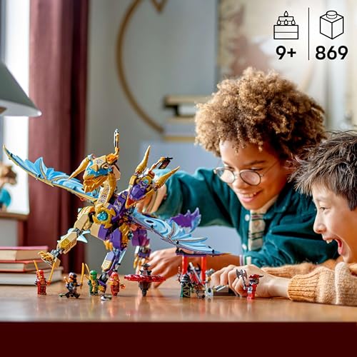 LEGO NINJAGO Lightning Dragon - Toy with 8 minifigures and a Spinjitzu spinner - Interactive ninja building toy for boys & girls ages 9+ - Gift idea for fans 71836