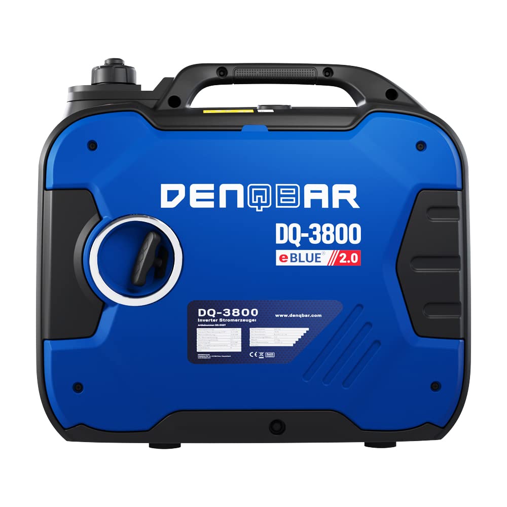 DENQBAR Inverter Power Generator DQ-3800 3800W Gasoline Power Generator with 230V, EcoMode, USB Fast-Load, Super Quiet, LED Display, Portable - For Camping, Garage, Construction Site, RV, and Emergency Generator