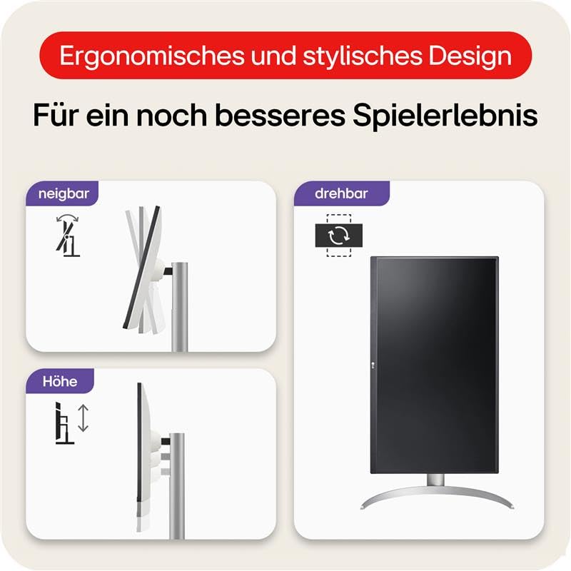 LG, 27-inch, Ultra UHD 4K Monitor, 68.4cm, 16:9, Super Resolution, 3840 x 2160, 60Hz, 5ms, HDR10, AMD FreeSync, DCI-P3 95%, DisplayHD 400, 27UP650K-W.AEU - White