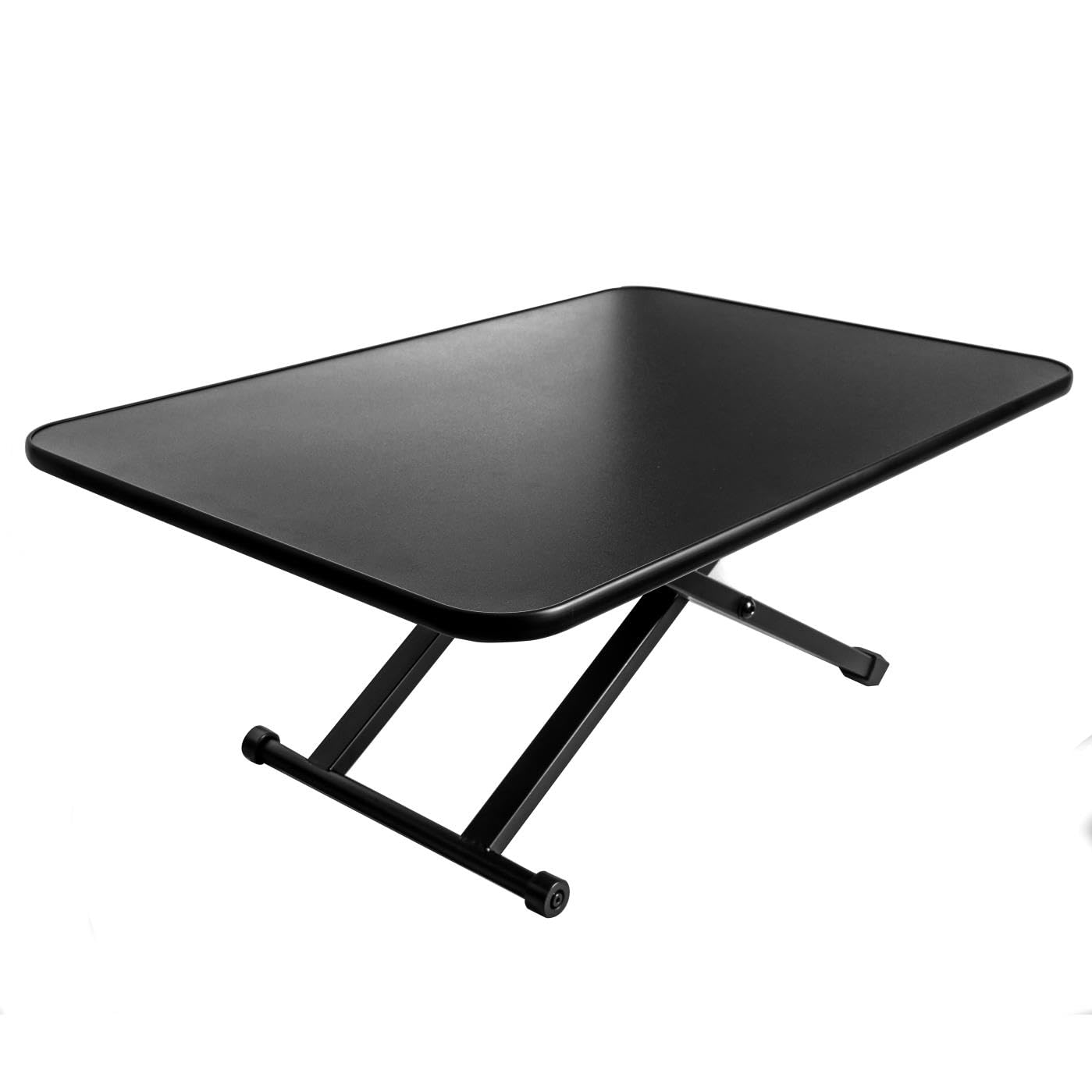 KD Essentials - Desk standing desk converter, 5.5-41 cm height adjustable table to work standing up, extra wide (ergonomic standing desk with 10 kg weight capacity for large laptops/monitors, black)