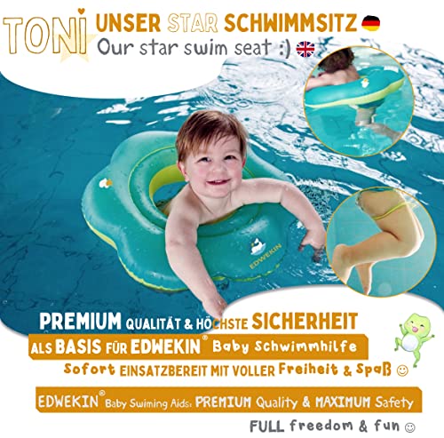 EDWEKIN® Baby Swim Ring, Adjustable Swim Aid, Swim Seat for Toddlers, Baby Float, Kids Swim Ring from 6 months to 2 years (S)
