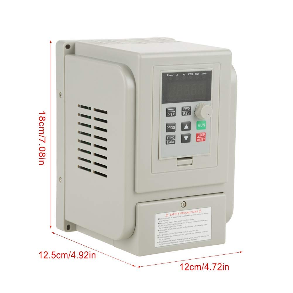 AC 220V Variable Frequency Drive VFD Inverter 1.5KW Frequency Converter, Adjustable for Motor Speed Control.