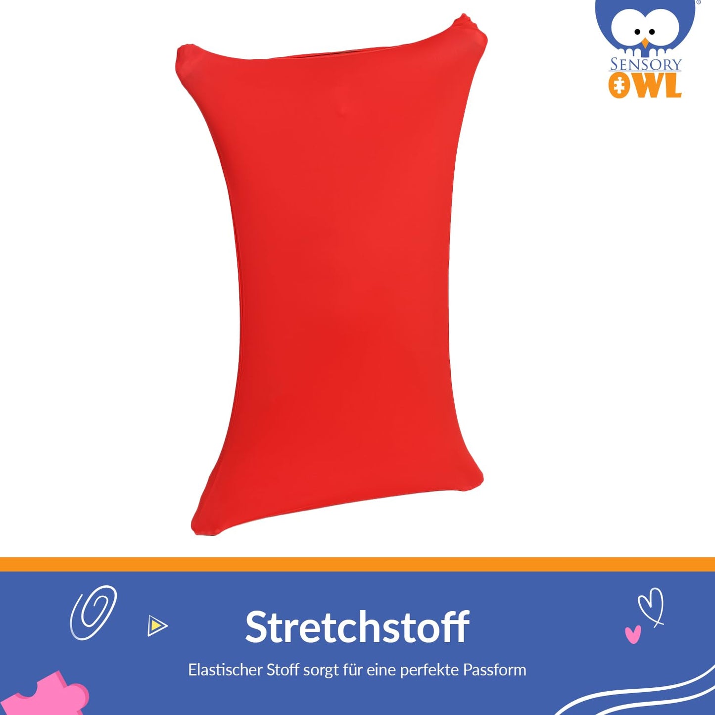 Sensory Owl Full Body Sock Sensory Kids and Adults Full Body Wrap Stress Relief Autism ADHD Aid L 155 cm Red