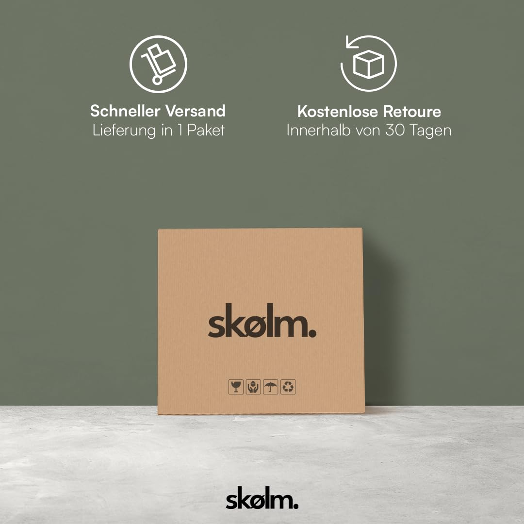 Skølm Mjölnir coffee table round - living room table wood - high-quality side table for living room - coffee table made of solid oak wood, dark oiled natural - sofa table with shelf - coffee table Ø70 cm.