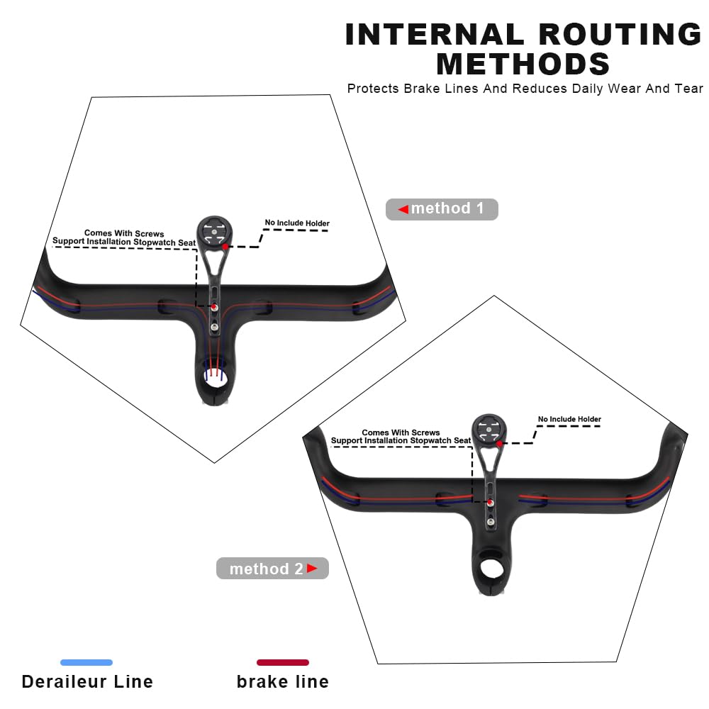 RXL SL carbon handlebar road bike with stem 1-1/4" integrated carbon handlebar 1-1/8" internal routing UD matte finish 400 * 120mm