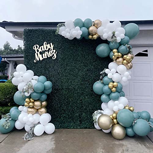 Green Balloon Garland, 112 pcs Dark Green Balloon Garland, Balloons Birthday Wedding, Green Gold White Balloons, Green Balloons Set for Wedding Baby Shower Baby Party Bridal Party Birthday Decoration