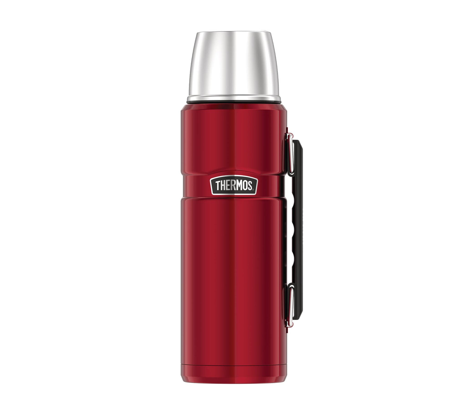 Thermos Stainless King Thermos Bottle red 1.2L - stainless steel, completely leak-proof, with drinking cup and handle, keeps drinks hot for 12h and cold for 24h, dishwasher safe, BPA-free.