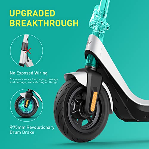 NIU electric scooter for adults and kids, 40km range, 100kg max weight capacity, wider deck and pneumatic tires for stability, foldable and portable for commuters. (KQi2 Pro)