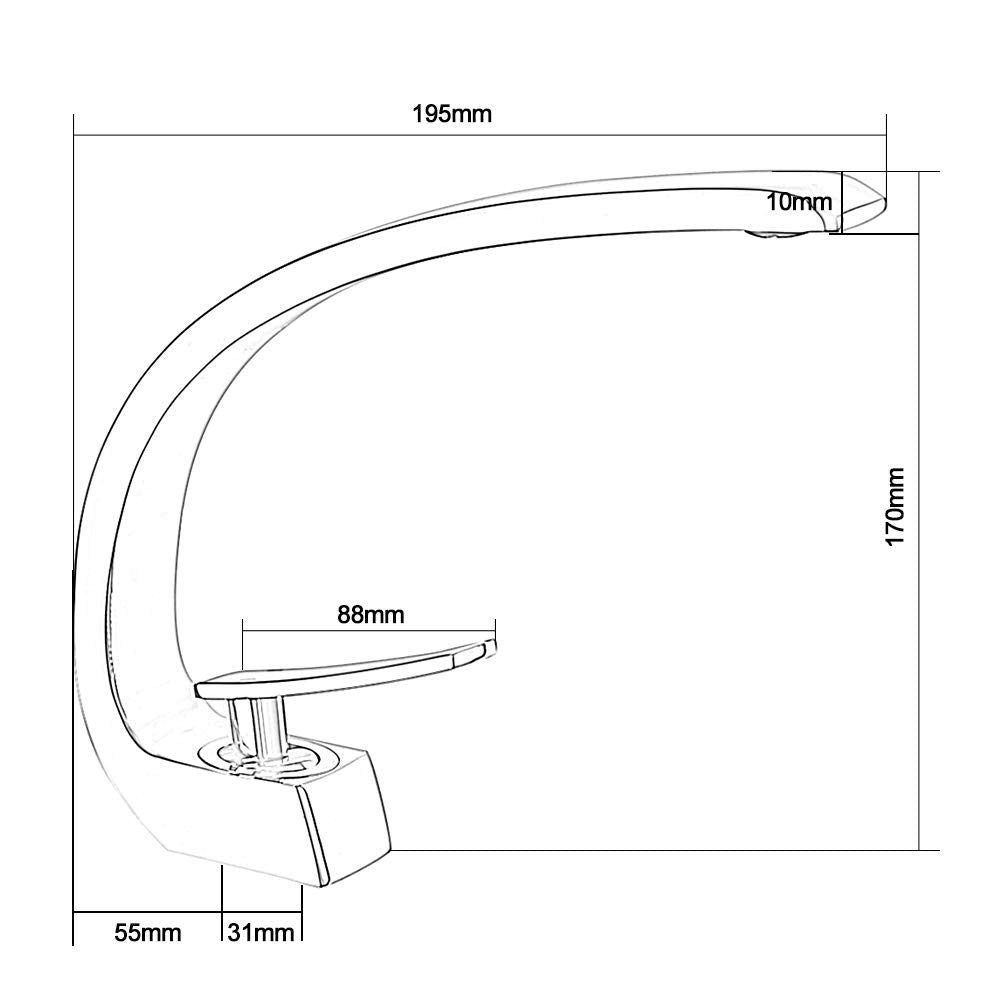 Bathroom faucet Chrome single handle mixer modern for bathroom (Chrome)