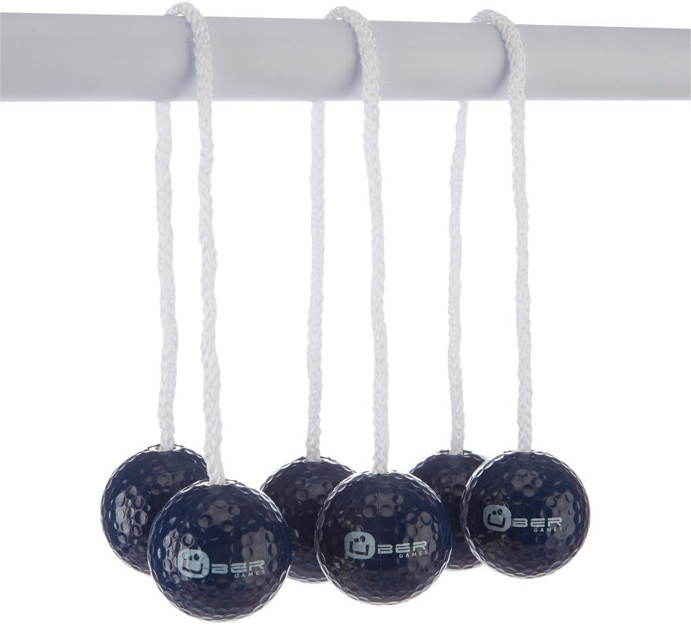 New for 2024, Ubergames upgrades Ladder Golf game with pro set, real golf balls, solid wood construction, strong & stable (Black/White).
