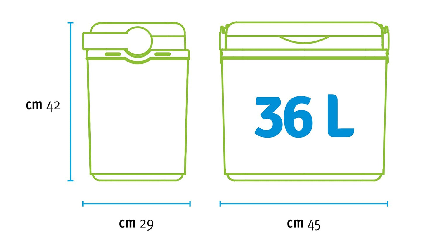 Cool box | Passive cooler | Plastic cooler bags with polystyrene thermal insulation (36 L, Turquoise)