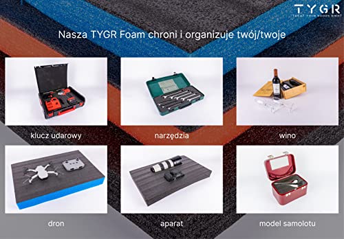 TYGR Multilayer Foam 600x600x50 blue for tools, camera & more | Easy customization | Tool insert | Case insert | Kaizen