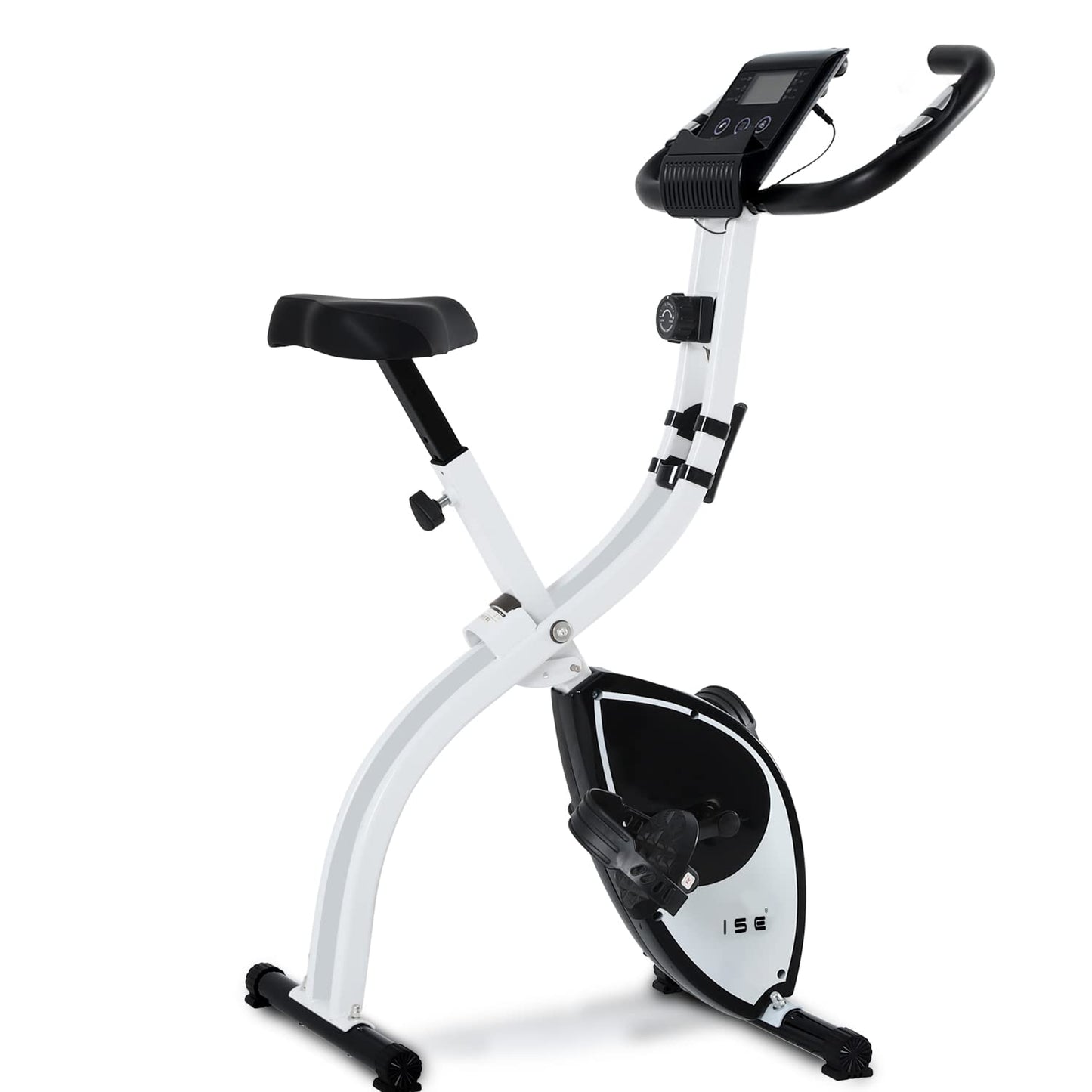 ISE Home Trainer Bike Foldable Home Trainer Bike Foldable Quiet & Comfortable Indoor Bike for Cardio Training Foldable Ergometer Home Trainer Seniors 8 Magnetic Resistance Levels