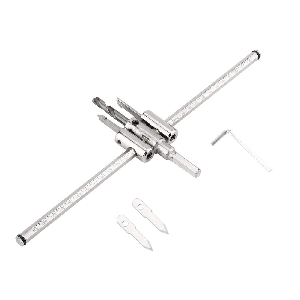 30-300mm Silver Adjustable Hole Saw Drill Set Circle Hole Saw Drill Set DIY Woodworking Hole Drill Tool