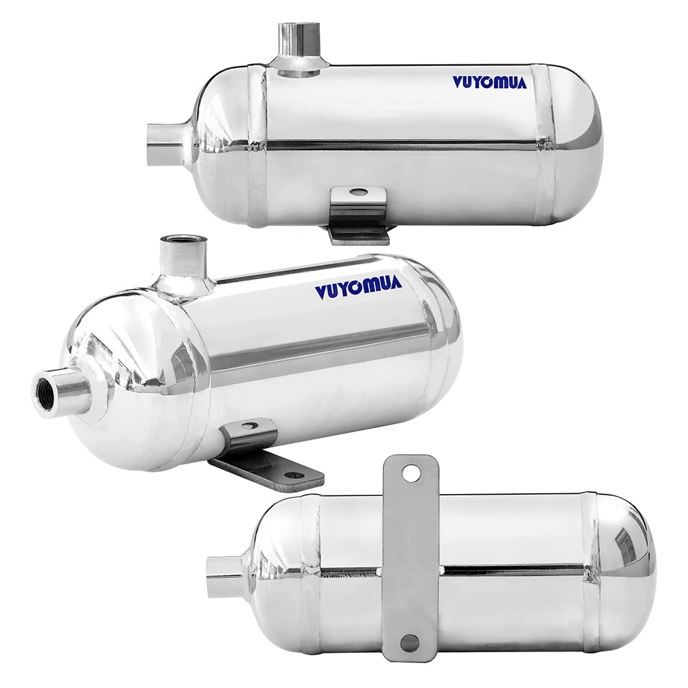 VUYOMUA 304 Stainless Steel High Pressure Mini Small Portable Air Tank Air Reservoir Water Storage Tank (0.3L-SG)
