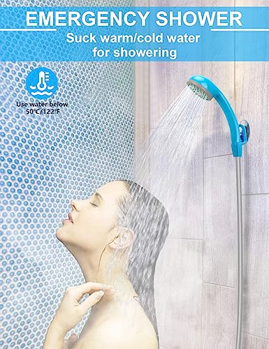 LIBERRWAY camping shower with pump, 45-60mins battery camping shower outdoor with 2-3.5 L/min water flow rechargeable battery and 1.8m shower hose water pump for garden travel car washing