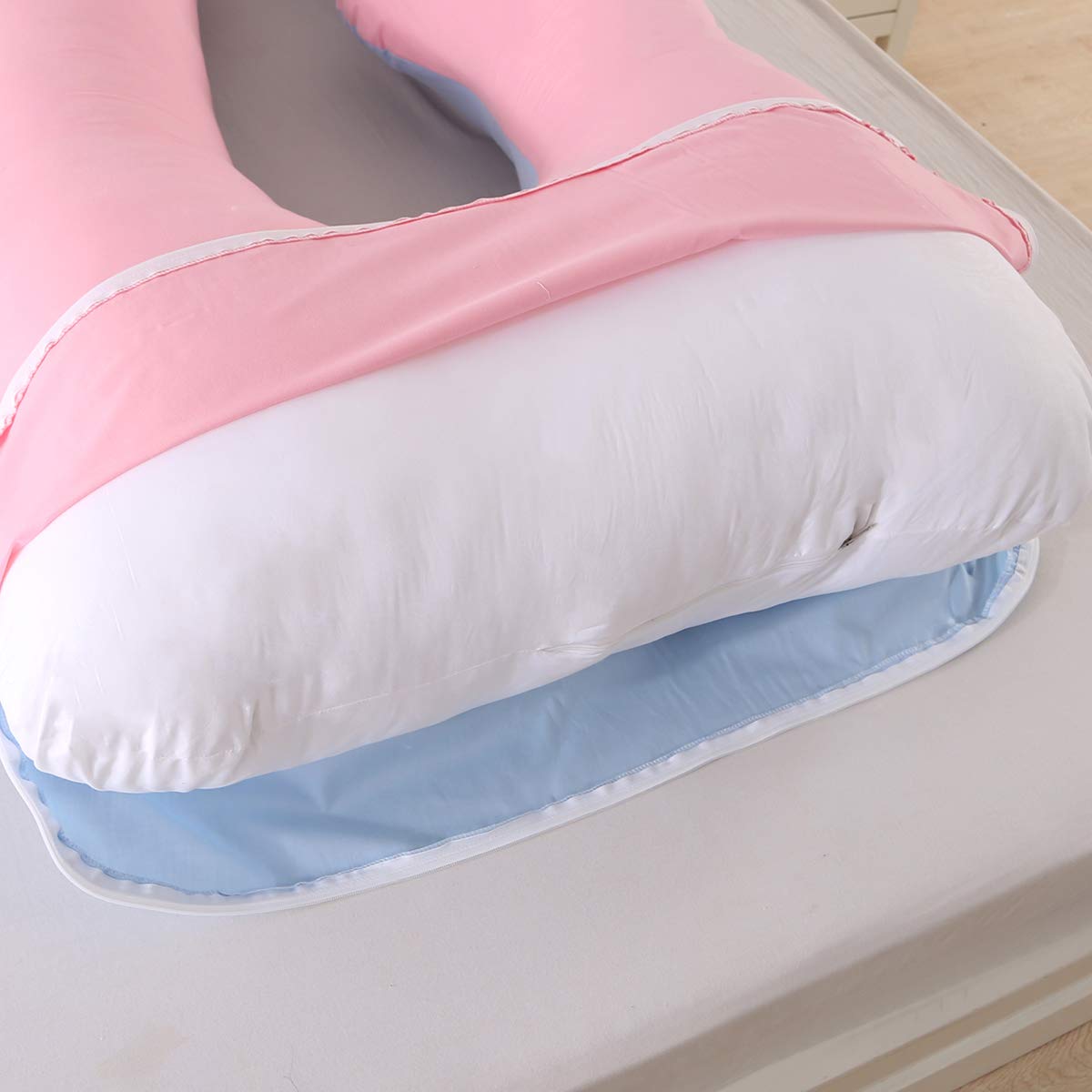 SHANNA Pregnancy Pillow Side Sleeper Pillow Nursing Pillow U Shaped XXL Support Pillow 70*145CM Large Body Pillow with Removable and Washable Cover, U-Shape Pregnancy Body Pillow