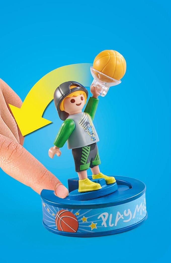 PLAYMOBIL City Life 71328 Extension Gym, gym extension with basketball hoop, slalom poles, soccer goal, tennis accessories, and more, toy for children aged 4 and up