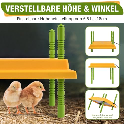 Plutohiker heat plate for chicks, chick warmer heat lamp, heating plate for chick rearing, 25 x 30cm Yellow Artificial Brooder.