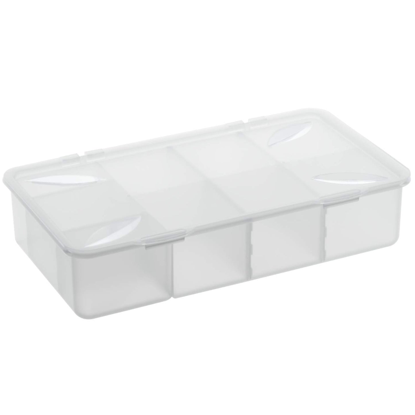 Rotho Clear 3-piece storage box set 10l with lid, plastic (PP), 3 x 10l & Snappy storage box 3l with compartments and lid, plastic (PP) BPA-free, transparent, 3l (33 x 19 x 7.6 cm)