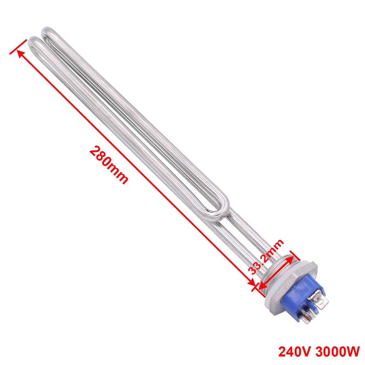 AIICIOO Heating Element 240v 3000w 1 inch BSP (DN25) Diameter 33.2mm Stainless steel with silicone O-ring