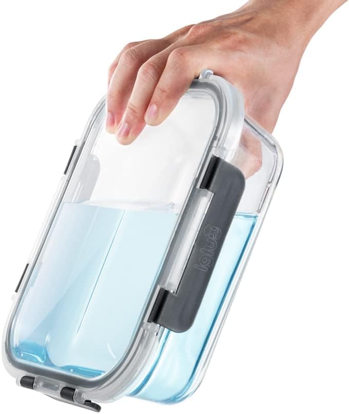 Igluu Meal Prep Glass Food Storage Containers with BPA-free lid (10-pack) - microwave, oven, freezer, dishwasher safe, leak-proof - 370 & 1050 ml - durable borosilicate glass.