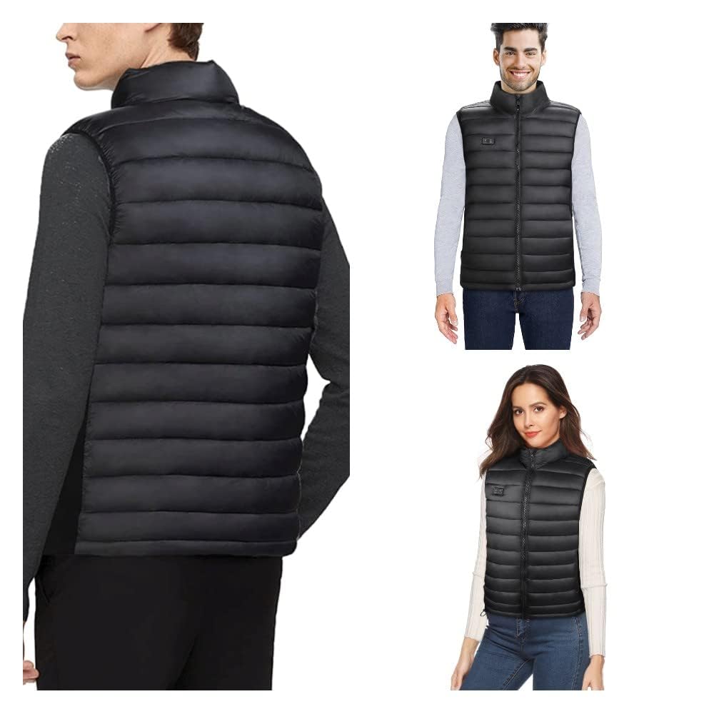 Heated Vest, Heated Vest Men Women with Battery, Heated Jacket Heating Vest Thermal Vest with 3 Temperature Levels, 4 Heating Zones for Outdoor Motorcycle Camping L