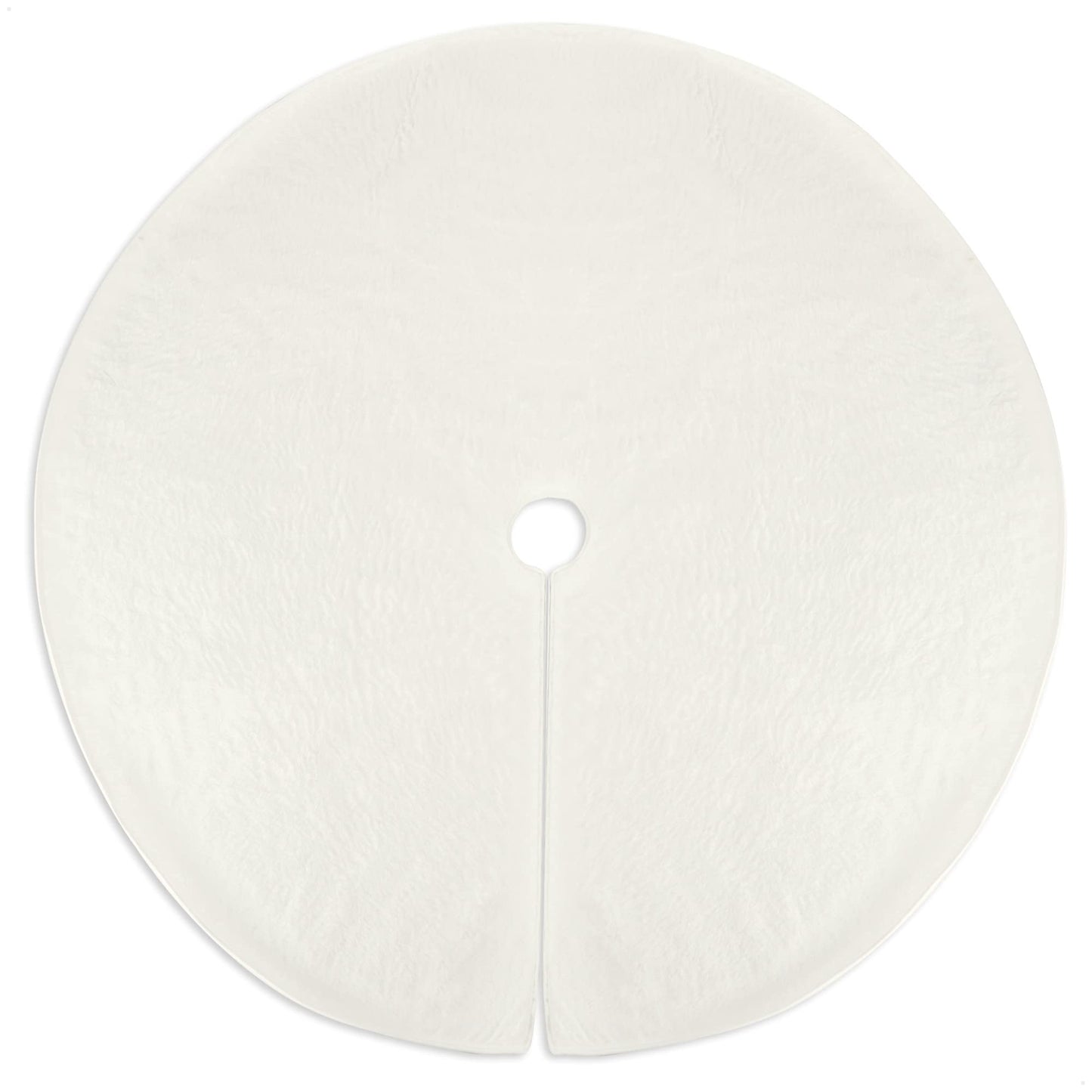 COM-FOUR® White Premium Christmas Tree Skirt to protect against pine needles - round tree skirt for the Christmas tree - base in Christmas design for gifts and decorations.