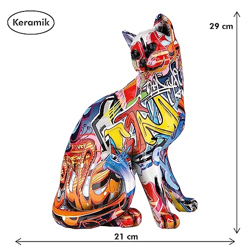 Casablanca - Cat figure decoration - Pop Art - Cat gifts - Sculpture - Height 29 cm - Width 21 cm