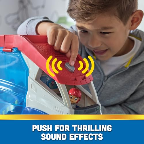PAW Patrol - Launch'n Rescue PAW Patroller team vehicle with new features, including Ryder figure and 1 base vehicle, toy suitable for children aged 3 years and older.