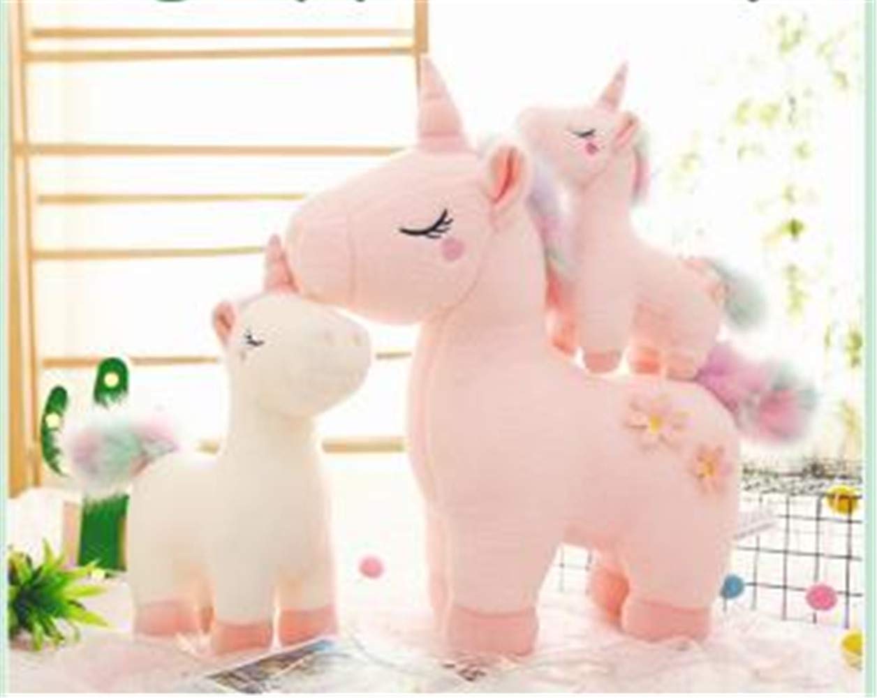 RAILONCH Plush Rainbow Unicorn, Stuffed Animal Plush Toy Cuddly Teen Heart Doll Gift