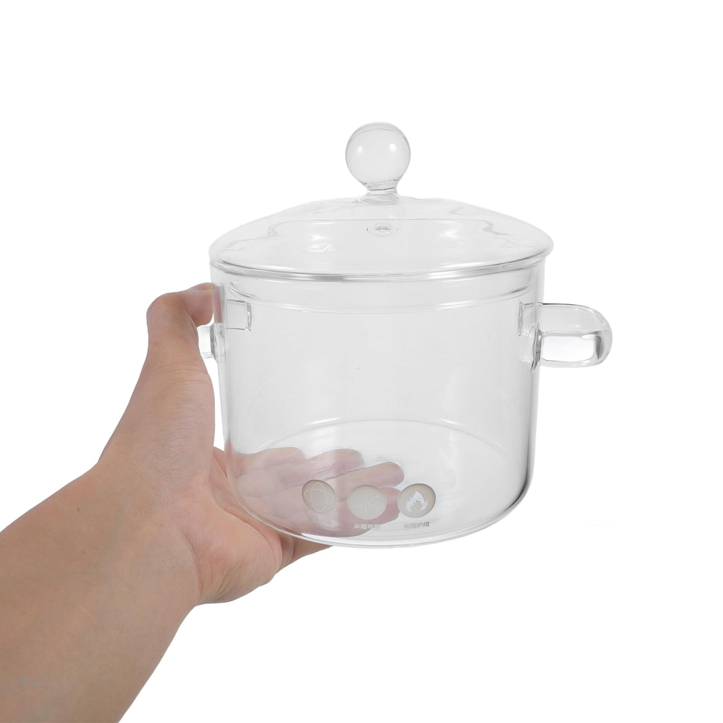 Vaguely 2 pieces glass pot with lid 1350 ml soup pot cooking pot clear simmer pot soup pot borosilicate glass cookware for stove induction