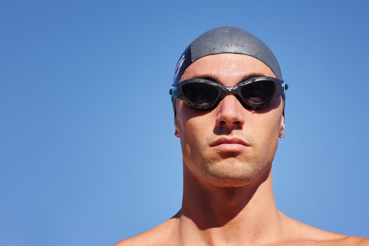 ARENA The One unisex adult swim goggles with large lenses, anti-fog and UV protection, self-adjusting nose bridge, orbit-proof seals.
