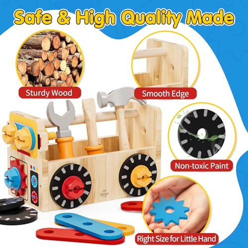 Lehoo Castle 29 Piece Children's Tool Montessori Wooden Toy (28pcs Vine)