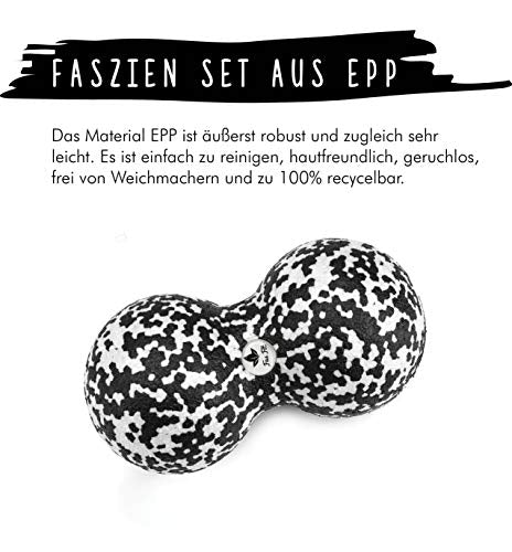 Fas Fit fascia roller - massage rollers & fascia balls - fascia roller for effective fascia training - incl. poster, exercise booklet, e-book and gym bag
