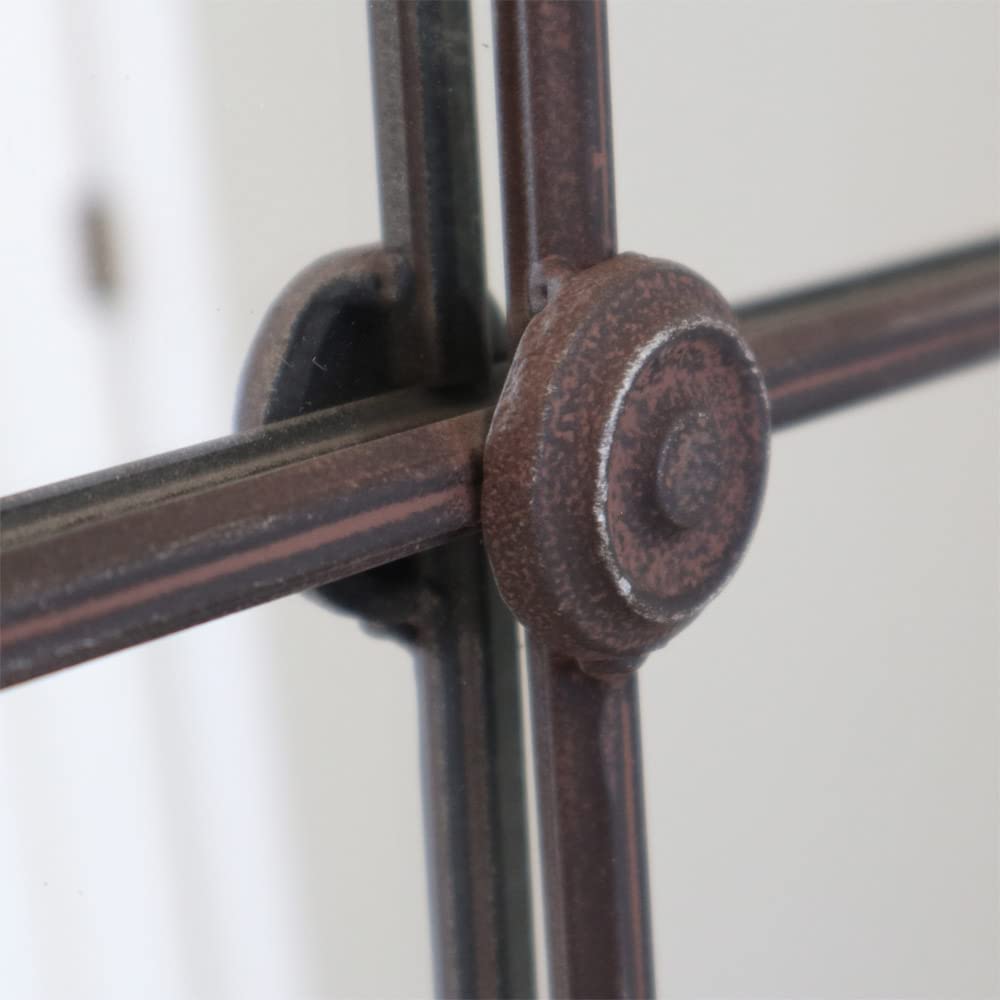 Grafelstein Mirror Bastion - Elegant wall mirror in country style, 42 x 2 x 127 cm, antique brown metal frame, elongated decorative mirror for living rooms, hallways & entryways.