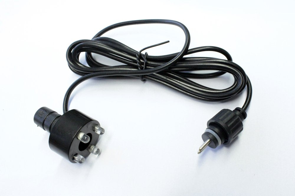 3-piece set LED fountain lighting Cold-White 12V AC | Replacement lighting for fountains & water features | Without power supply | 2m cable | Double pin standard plug | Includes 1/2" & 3/4" hose connections