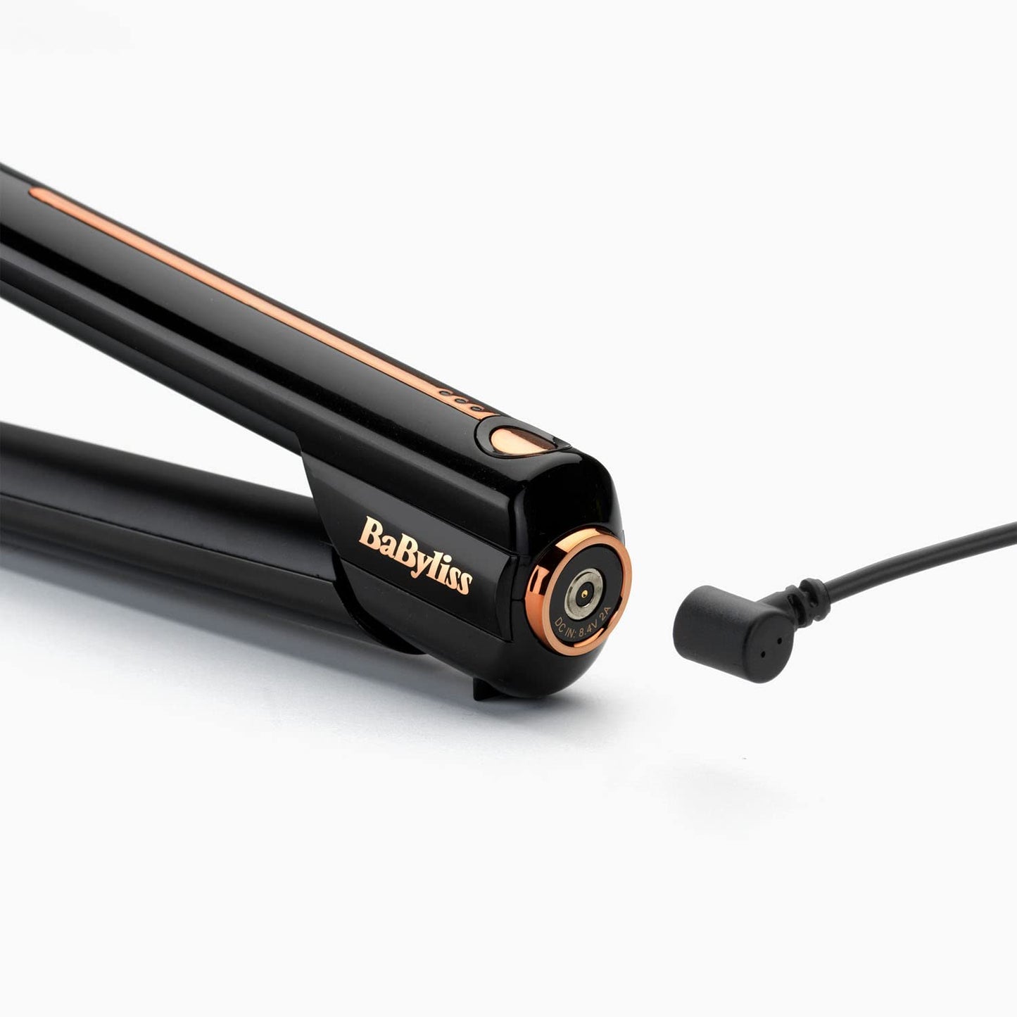 Babyliss 9000RU wireless hair straightener with ceramic plates for smoother hair. 15 sec fast heating, max 200°C for straightening, cordless and lightweight at 500g.