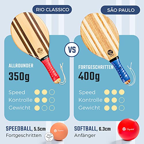 two46 Frescobol - Premium wooden beach paddle set | Handcrafted & durable | WINNER 2023 | includes beginner ball & bag | Perfect gift idea | The trendy sport from Brazil