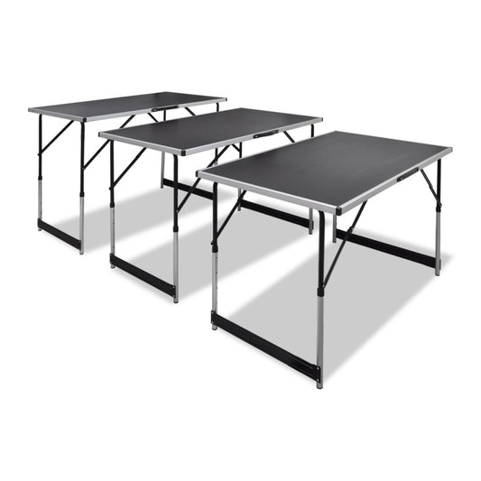 Anself wallpaper table multifunction table foldable black 3pcs. Adjustable height 73/80/87/94 cm.