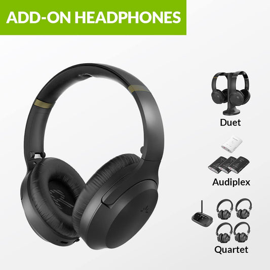 2.4G RF Wireless Headphones for Avantree Multiple Headphone - Aria RF Black.